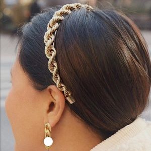 Baublebar Gold Metal Braided Headband